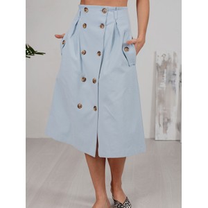 Niebieska spódnica Azuri midi z bawełny