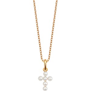 Pearls - Biżuteria Yes Zawieszka złota z perłami - krzyżyk - Pearls