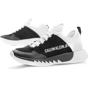 Sneakersy Calvin Klein sznurowane z płaską podeszwą