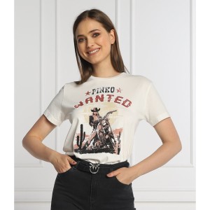 T-shirt Pinko z nadrukiem z krótkim rękawem z okrągłym dekoltem