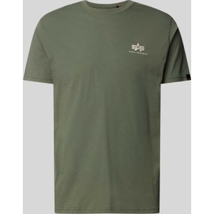 Zielony t-shirt Alpha Industries w stylu casual z nadrukiem