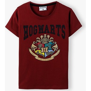 Czerwona bluzka dziecięca Harry Potter z bawełny dla dziewczynek