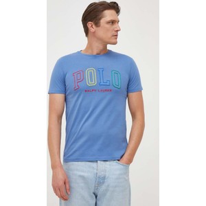Niebieski t-shirt POLO RALPH LAUREN w młodzieżowym stylu z bawełny