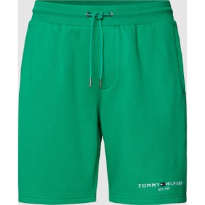 Zielone spodenki Tommy Hilfiger z bawełny w sportowym stylu