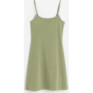 Zielona sukienka H & M z dżerseju na ramiączkach mini