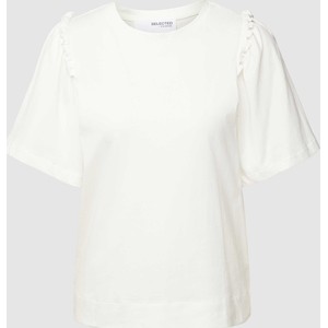 T-shirt Selected Femme w stylu casual z bawełny z krótkim rękawem