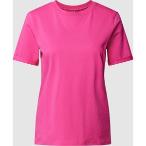 Różowy t-shirt Pieces z krótkim rękawem w stylu casual