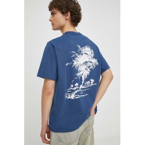 Niebieski t-shirt Levis z nadrukiem z bawełny w młodzieżowym stylu