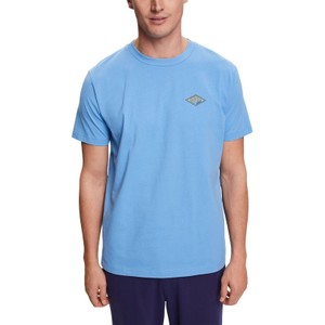 Niebieski t-shirt Esprit z krótkim rękawem z bawełny