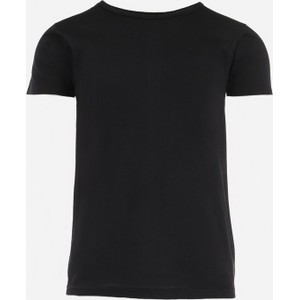 Czarny t-shirt born2be z bawełny z krótkim rękawem w stylu klasycznym