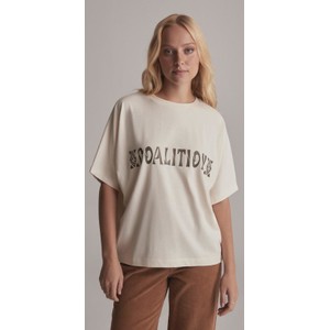 T-shirt Coalition z bawełny w stylu klasycznym z dekoltem w kształcie litery v