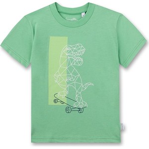 Zielona koszulka dziecięca Sanetta dla chłopców z bawełny