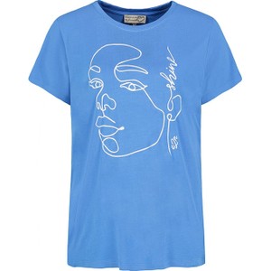 Niebieski t-shirt Limango Polska z krótkim rękawem w młodzieżowym stylu z bawełny