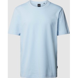 Niebieski t-shirt Hugo Boss w stylu casual z krótkim rękawem z bawełny