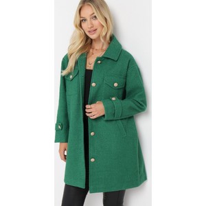 Zielony płaszcz born2be w stylu casual
