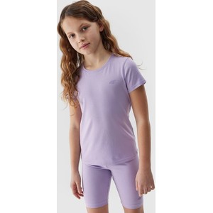 Fioletowa bluzka dziecięca 4F z bawełny dla dziewczynek