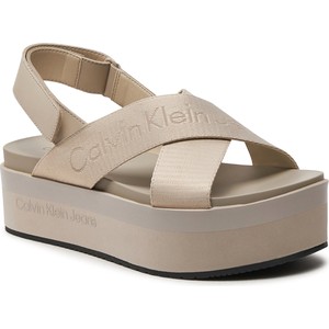 Sandały Calvin Klein na platformie z klamrami