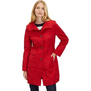 Czerwony płaszcz Gil Bret z bawełny w stylu casual z kapturem