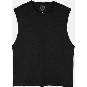 Czarny t-shirt Gate z bawełny z krótkim rękawem w stylu casual