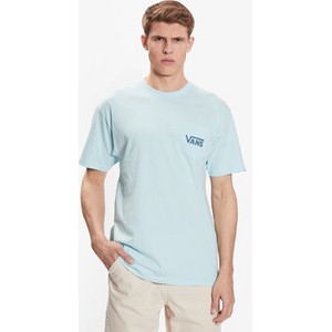 Niebieski t-shirt Vans z krótkim rękawem w stylu casual