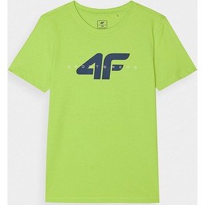Zielona koszulka dziecięca 4F z bawełny