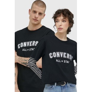 T-shirt Converse z krótkim rękawem z bawełny w młodzieżowym stylu