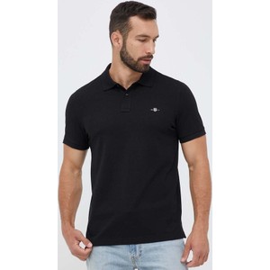 Czarna koszulka polo Gant z krótkim rękawem w stylu casual