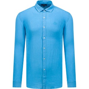 Niebieska koszula La Martina z lnu