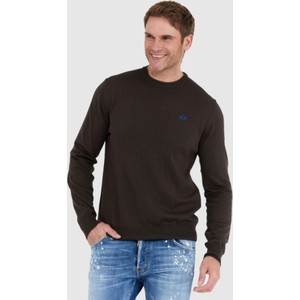 Brązowy sweter La Martina z bawełny w stylu casual