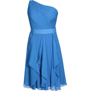 Niebieska sukienka Fokus bez rękawów z szyfonu w stylu boho