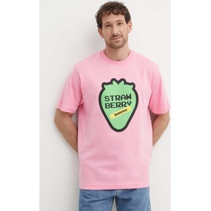 Różowy t-shirt United Colors Of Benetton z bawełny