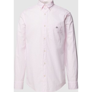 Różowa koszula Gant z bawełny w stylu casual z kołnierzykiem button down