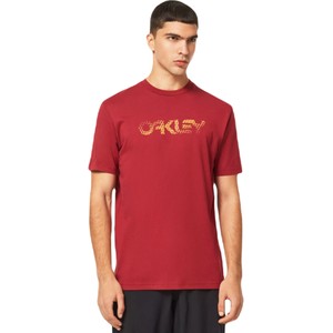 Czerwony t-shirt Oakley z bawełny z krótkim rękawem