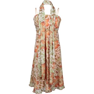 Sukienka Fokus z szyfonu z dekoltem halter rozkloszowana