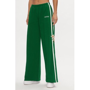 Zielone spodnie sportowe Guess w sportowym stylu z dresówki