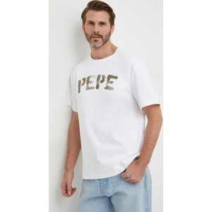 T-shirt Pepe Jeans z nadrukiem w młodzieżowym stylu z krótkim rękawem