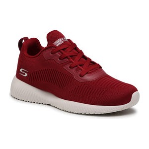 Czerwone buty sportowe Skechers sznurowane