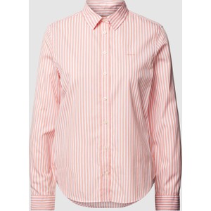Różowa koszula Gant w stylu casual z bawełny