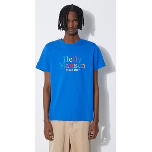 Niebieski t-shirt Helly Hansen z bawełny w młodzieżowym stylu