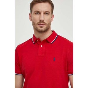 Czerwona koszulka polo POLO RALPH LAUREN w stylu casual z bawełny