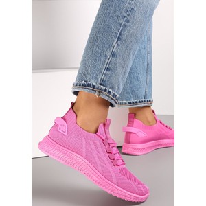 Różowe buty sportowe Renee sznurowane w sportowym stylu