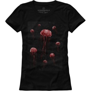 Czarny t-shirt Underworld z bawełny w młodzieżowym stylu
