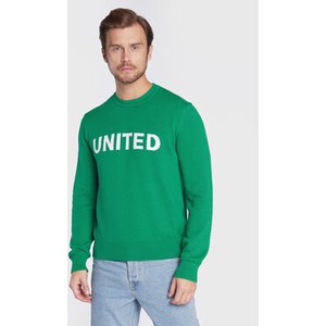 Zielony sweter United Colors Of Benetton z okrągłym dekoltem