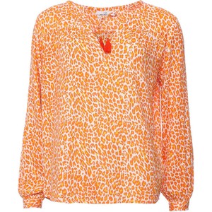 Pomarańczowa bluzka Zwillingsherz z dekoltem w kształcie litery v
