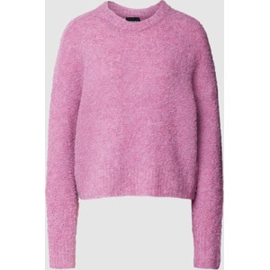 Różowy sweter Pieces z wełny
