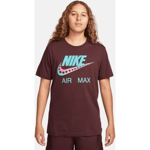 Brązowy t-shirt Nike z krótkim rękawem z bawełny