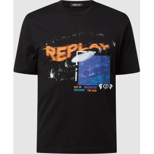 T-shirt Replay z nadrukiem z bawełny