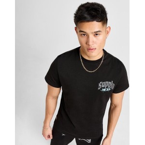 Czarny t-shirt Supply & Demand w młodzieżowym stylu z krótkim rękawem