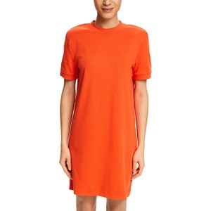 Pomarańczowa sukienka Esprit z krótkim rękawem mini prosta