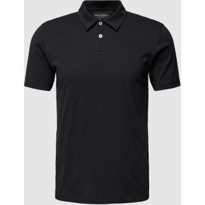 Czarna koszulka polo Marc O'Polo w stylu casual z bawełny z krótkim rękawem